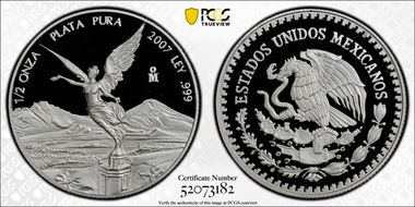2007-Mo 1/2 oz Libertad Ag PR70DCAM