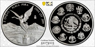 2004-Mo 5 Onza Libertad Ag PR69DCAM