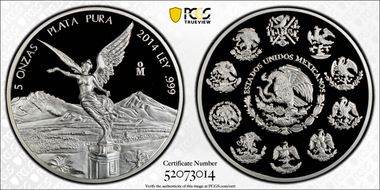 2014-Mo 5 Onza Libertad Ag PR69DCAM