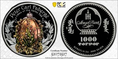 2025 1000 T Peter Carl Faberge Egg Lilies of the Valley PR70DCAM