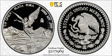 2003-Mo 1/4 oz Libertad Ag PR69DCAM