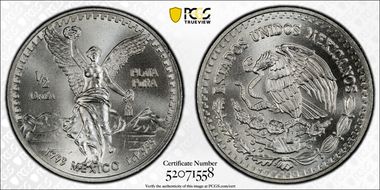 1993-Mo 1/2 oz Libertad Ag MS67