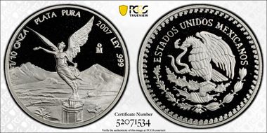 2007-Mo 1/10 oz Libertad Ag PR69DCAM