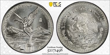 1998-Mo 1/4 oz Libertad Ag MS69