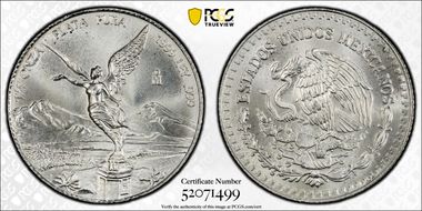 1999-Mo 1/4 oz Libertad Ag MS67