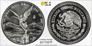2003-Mo 1/4 oz Libertad Ag MS69