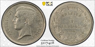 1933 5 Fr KM-97.1 DES BELGES XF45