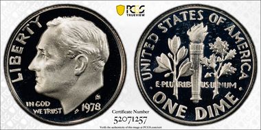 1978-S 10C PR70DCAM