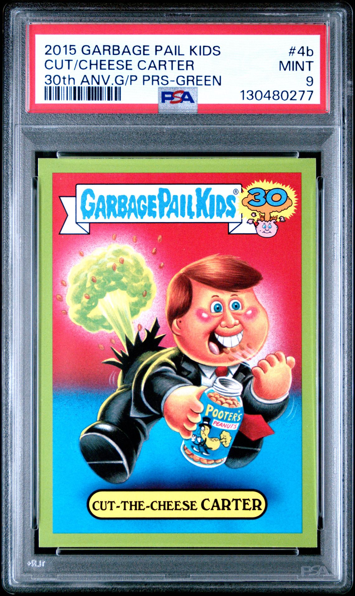 2015 Topps TOPPS GARBAGE PAIL KIDS 30TH ANNIVERSARY GARBAGE PAIL PRESIDENTS Green #4B Cut/Cheese Carter front