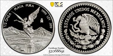 1999-Mo 1/2 oz Libertad Ag PR70DCAM