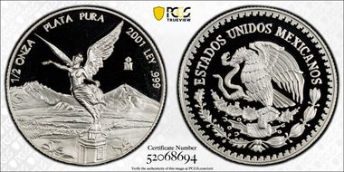 2001-Mo 1/2 oz Libertad Ag PR69DCAM