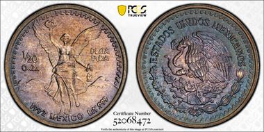 1992-Mo 1/20 oz Libertad Ag MS68