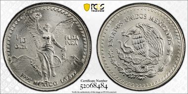 1992-Mo 1/10 oz Libertad Ag MS68