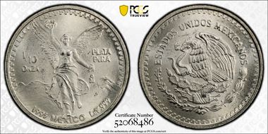 1993-Mo 1/10 oz Libertad Ag MS68