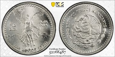 1994-Mo 1/10 oz Libertad Ag MS69