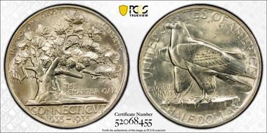 1935 50C Connecticut MS65