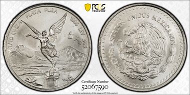 1996-Mo 1/10 oz Libertad Ag MS68