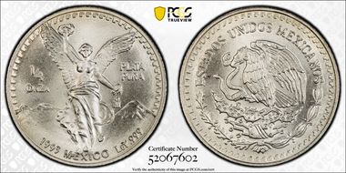 1993-Mo 1/4 oz Libertad Ag MS69