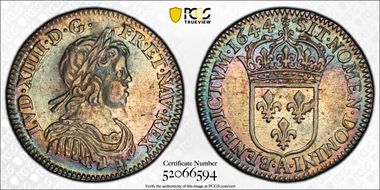 1644-A 1/12 Ec Gad-111 Rose Entre 2 Points AU55