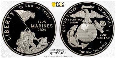 2025-P $1 USMC - 250th Anniversary PR69DCAM