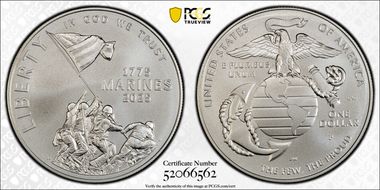 2025-P $1 USMC - 250th Anniversary MS70