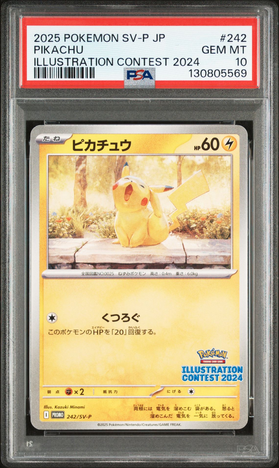2025 Pokemon POKEMON JAPANESE SV-P PROMO ILLUSTRATION CONTEST 2024 #242 Pikachu front