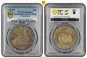 1875-S T$1 Chopmarked N1