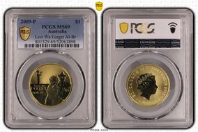 2009-P $1 Lest We Forget Al-Br MS69