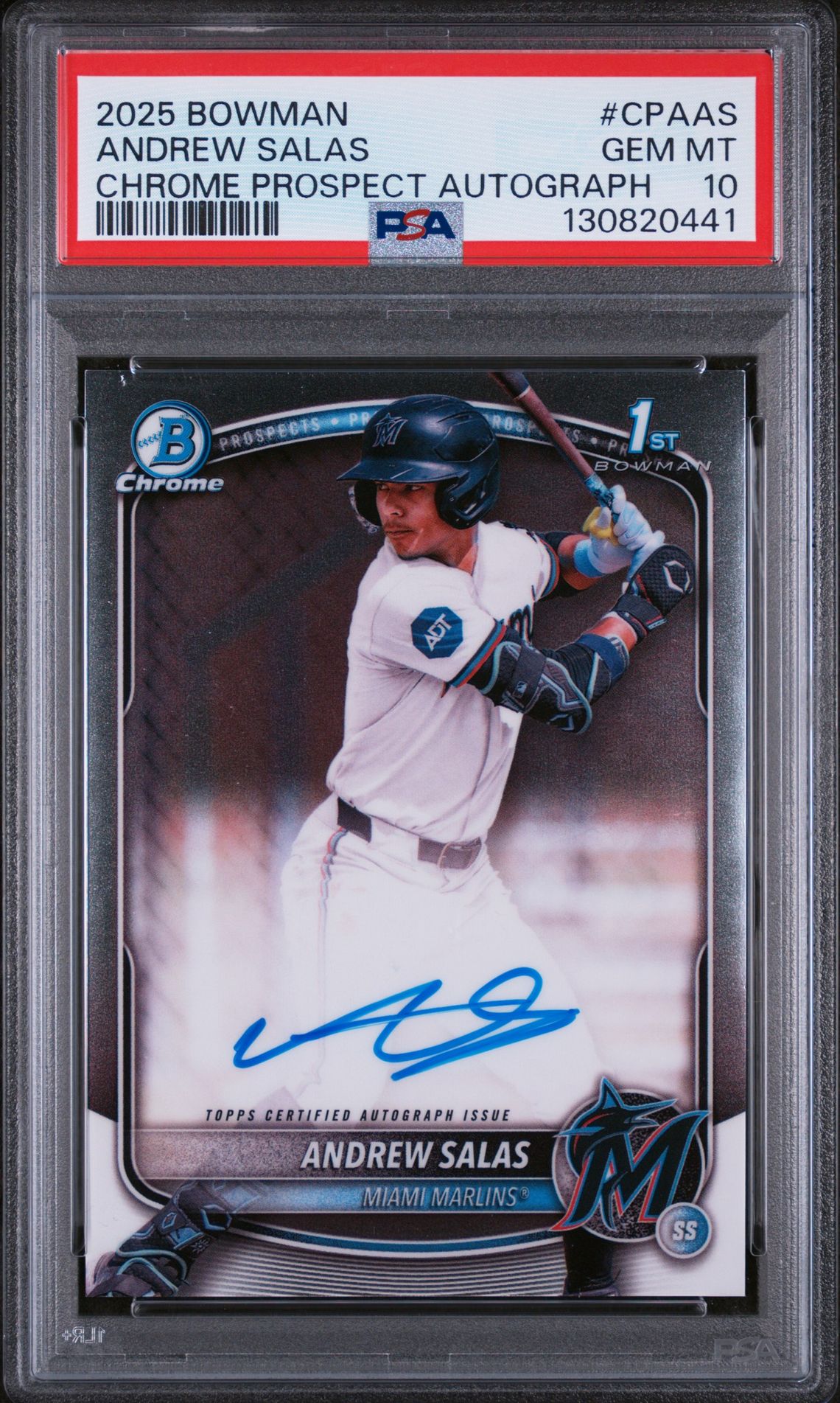 2025 Bowman BOWMAN CHROME PROSPECT AUTOGRAPHS #CPAAS Andrew Salas front