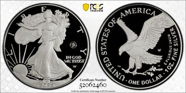 2025-W $1 Silver Eagle w/ Laser Privy PR69DCAM