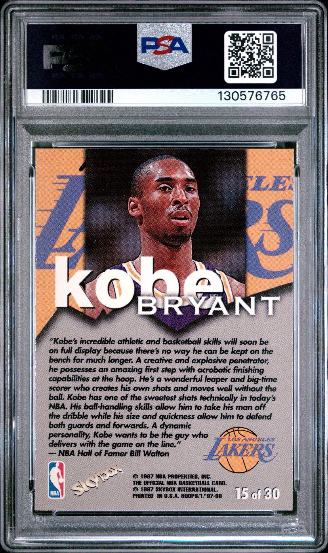 1997 Hoops Talkin' Hoops Kobe Bryant #15 (Talkin' Hoops) Nm-Mt 8 back