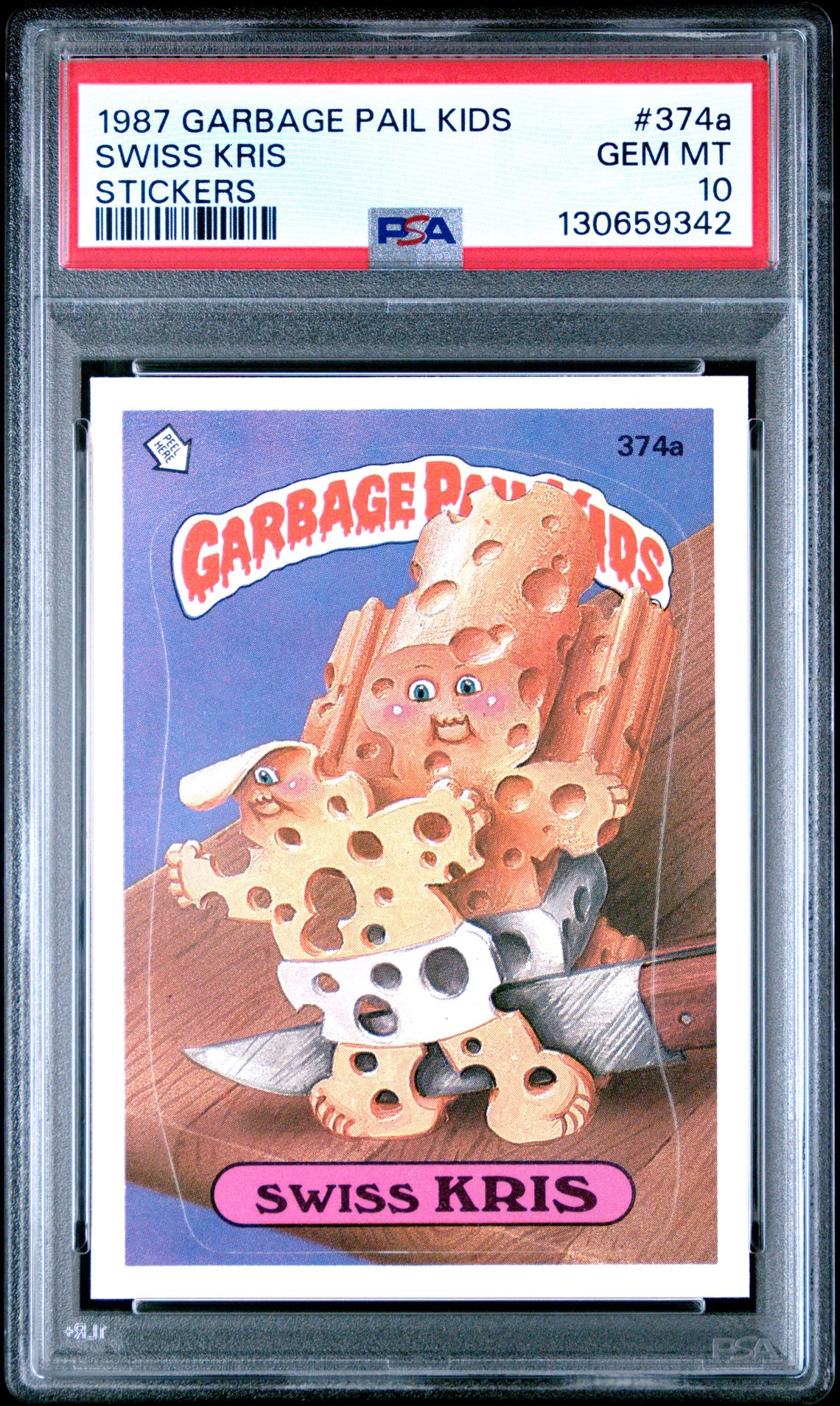 1987 Topps GARBAGE PAIL KIDS STICKERS #374A Swiss Kris front