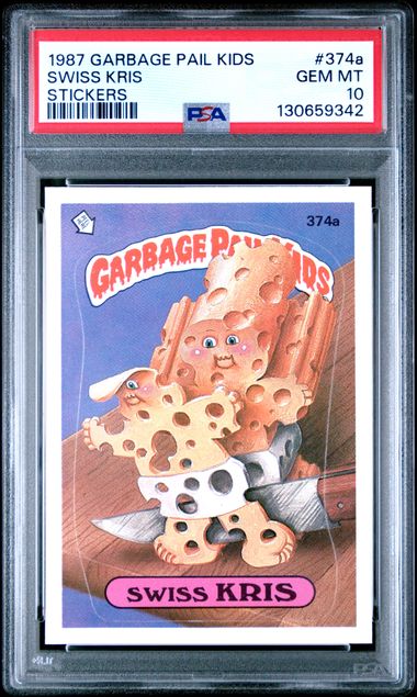 1987 Topps GARBAGE PAIL KIDS STICKERS STICKERS #374A Swiss Kris front