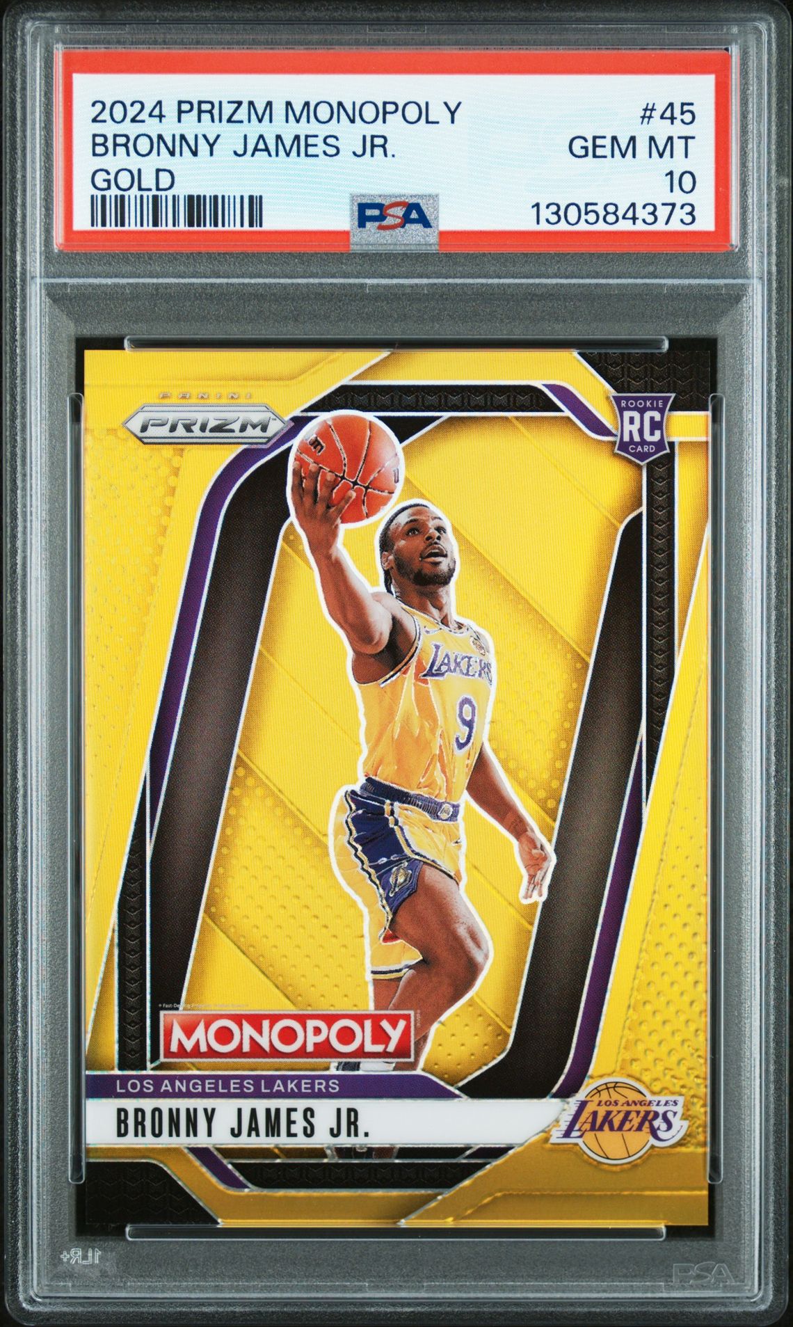 2024 Panini PANINI PRIZM MONOPOLY GOLD #45 Bronny James Jr. front