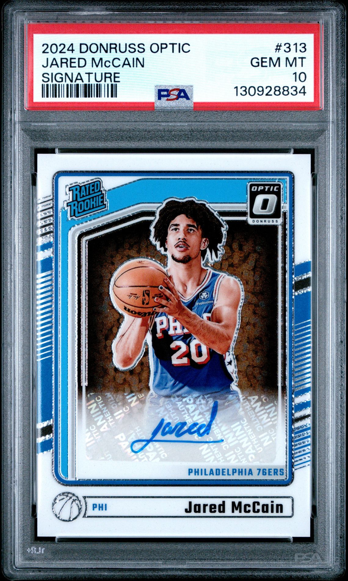 2024 Panini Donruss Optic Jared Mccain #313 (Signature) Gem Mt 10 front