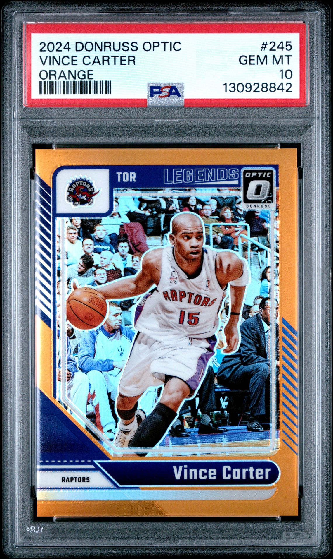 2024 Panini Donruss Optic Vince Carter #245 (Orange) Gem Mt 10 front