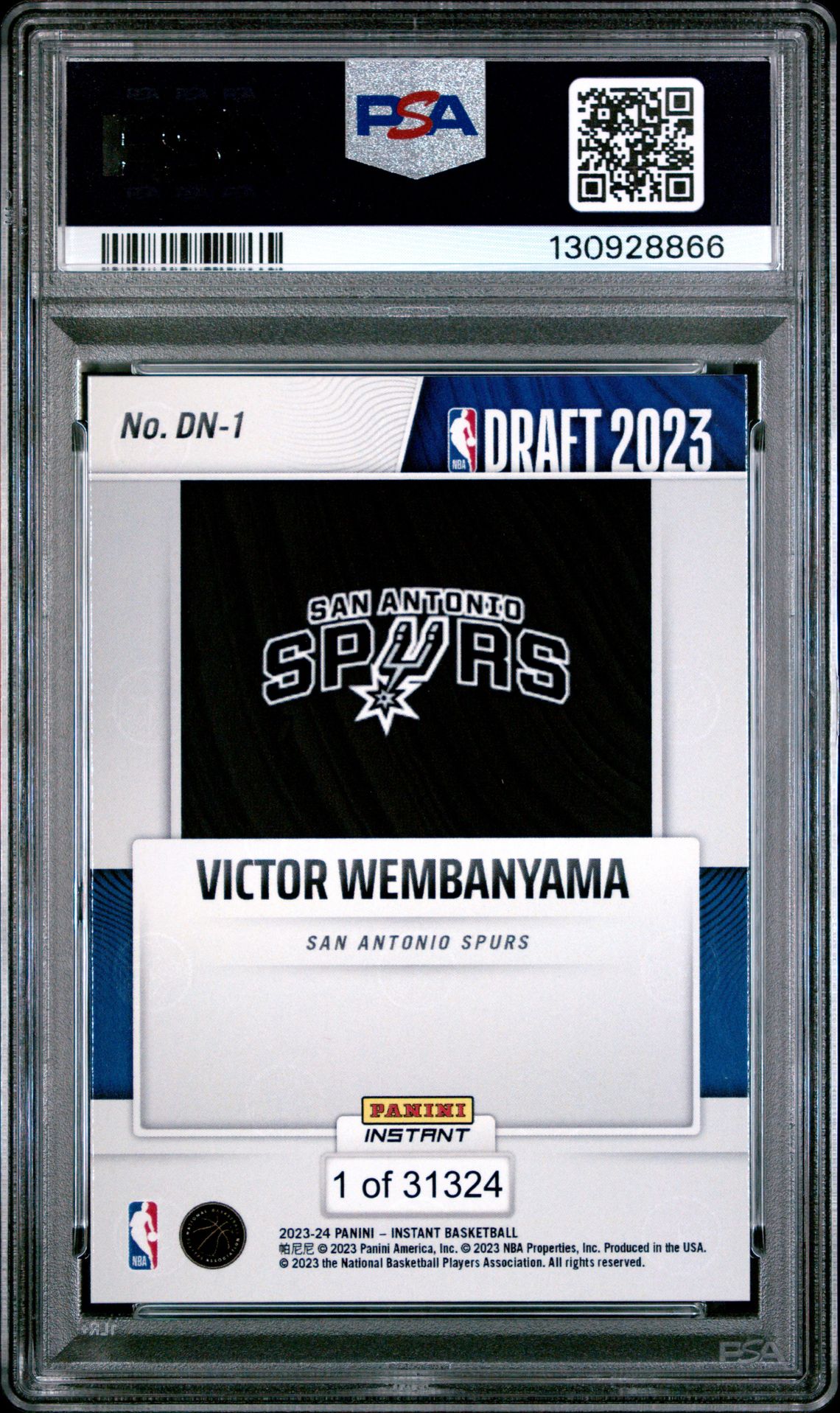 2023 Panini Instant Draft Night Victor Wembanyama #Dn1 Mint 9 back
