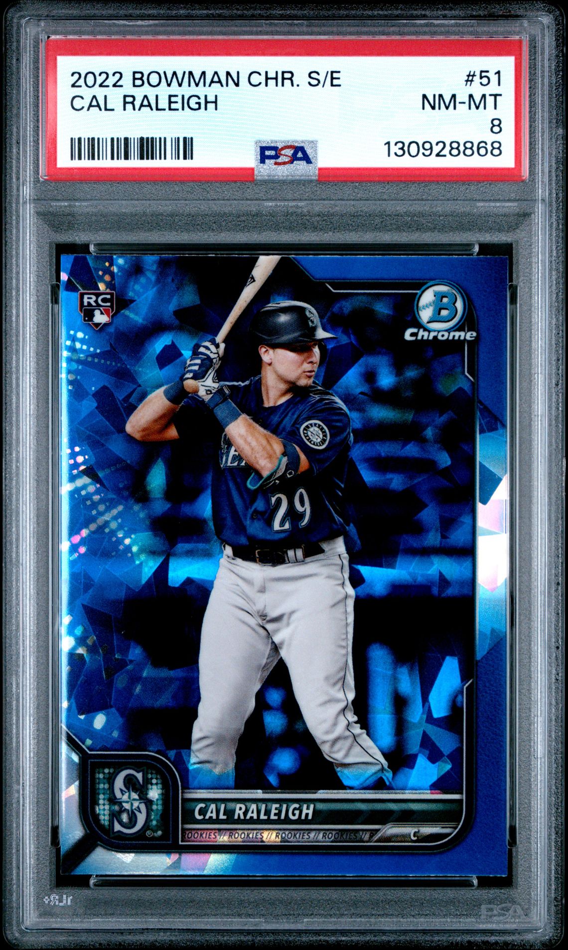 2022 Bowman Chrome Sapphire Edition Cal Raleigh #51 Nm-Mt 8 front