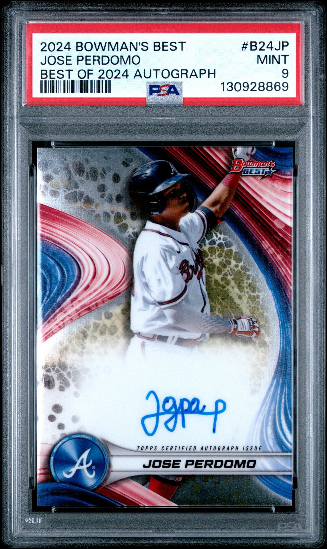 2024 Bowman's Best Best Of 2024 Autographs Jose Perdomo #B24Jp Mint 9 front