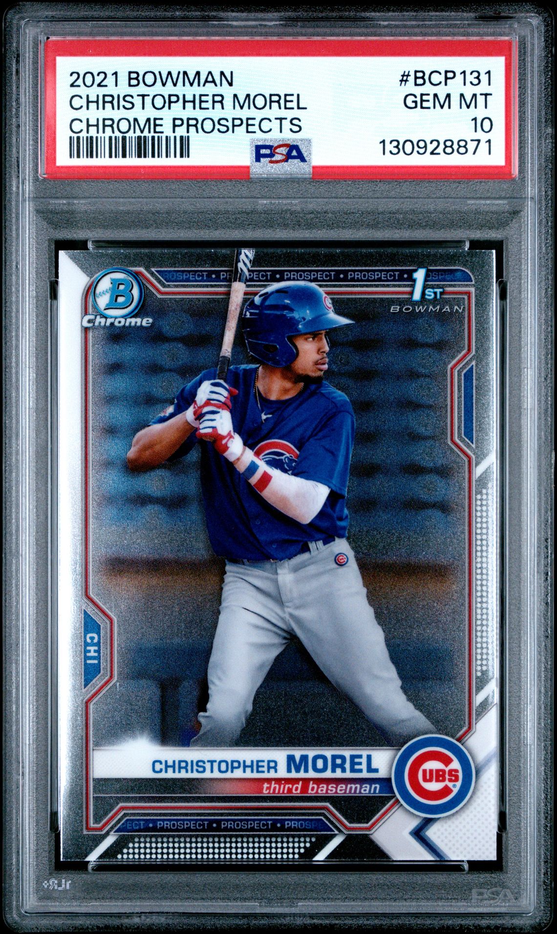 2021 Bowman Chrome Prospects Christopher Morel #Bcp131 (Chrome Prospects) Gem Mt 10 front