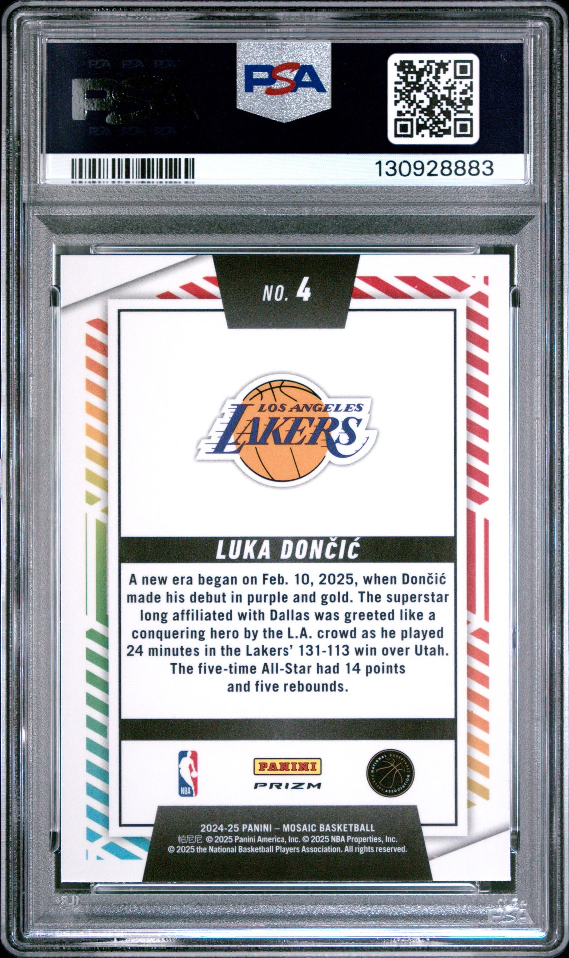 2024 Panini Mosaic Razzle Dazzle Luka Doncic #4 Gem Mt 10 back