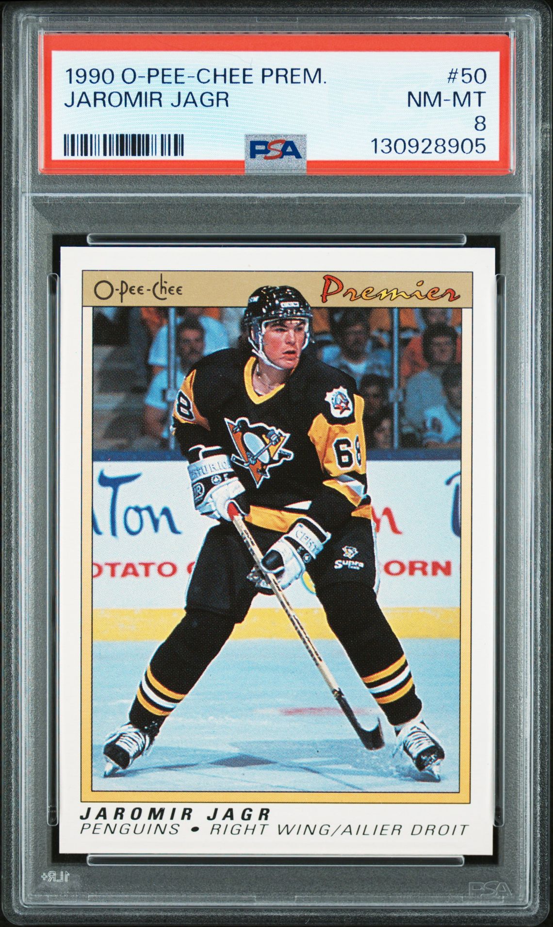 1990 O-Pee-Chee Premier Jaromir Jagr #50 Nm-Mt 8 front