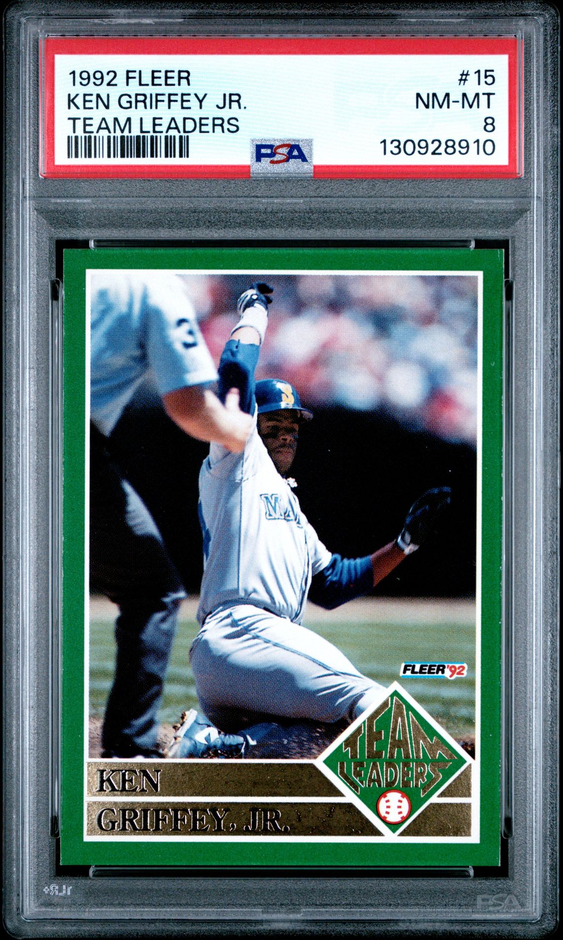 1992 Fleer Team Leaders Ken Griffey Jr. #15 (Team Leaders) Nm-Mt 8 front