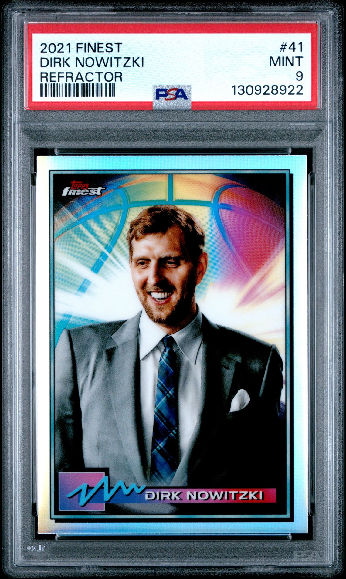 2021 Topps Finest Dirk Nowitzki #41 (Refractor) Mint 9 front