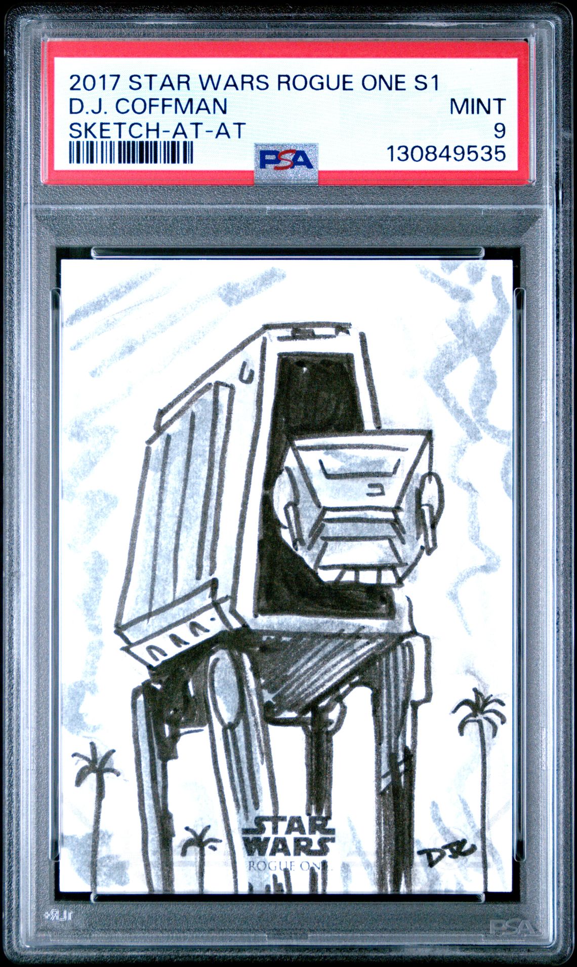 2016 Topps Star Wars Rogue One Series 1 Sketch Cards D.j. Coffman (Sketch-At-At) Mint 9 front