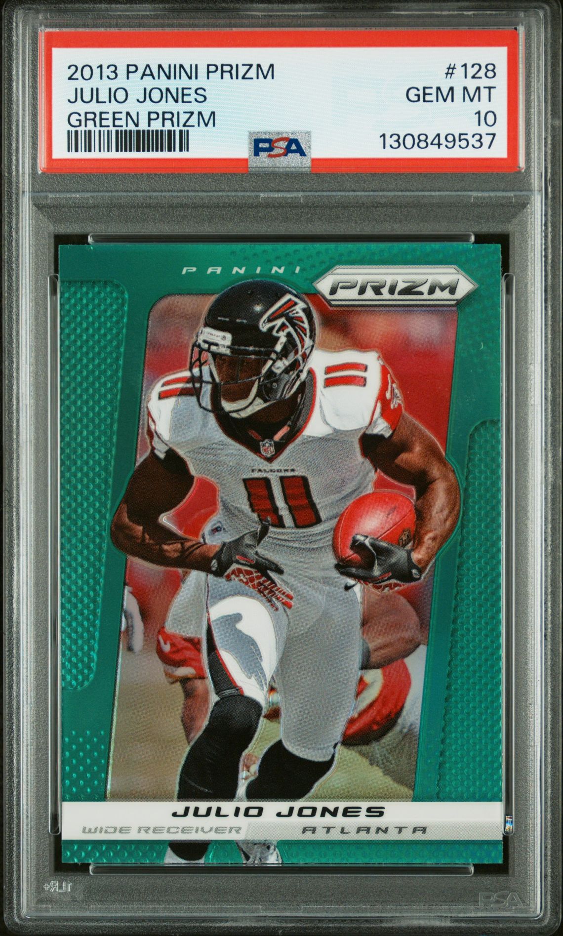 2013 Panini Prizm Julio Jones #128 (Green Prizm) Gem Mt 10 front