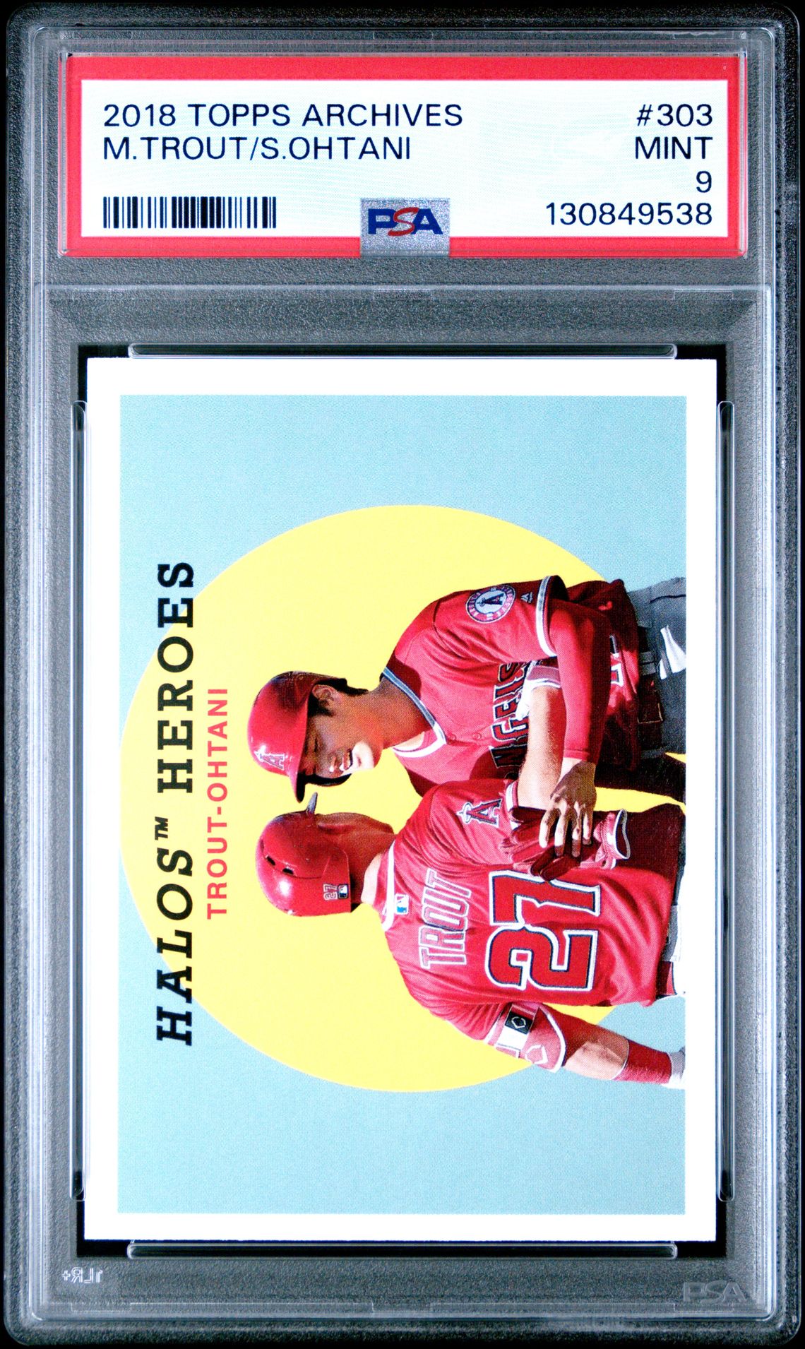 2018 Topps Archives M.trout/S.ohtani #303 Mint 9 front