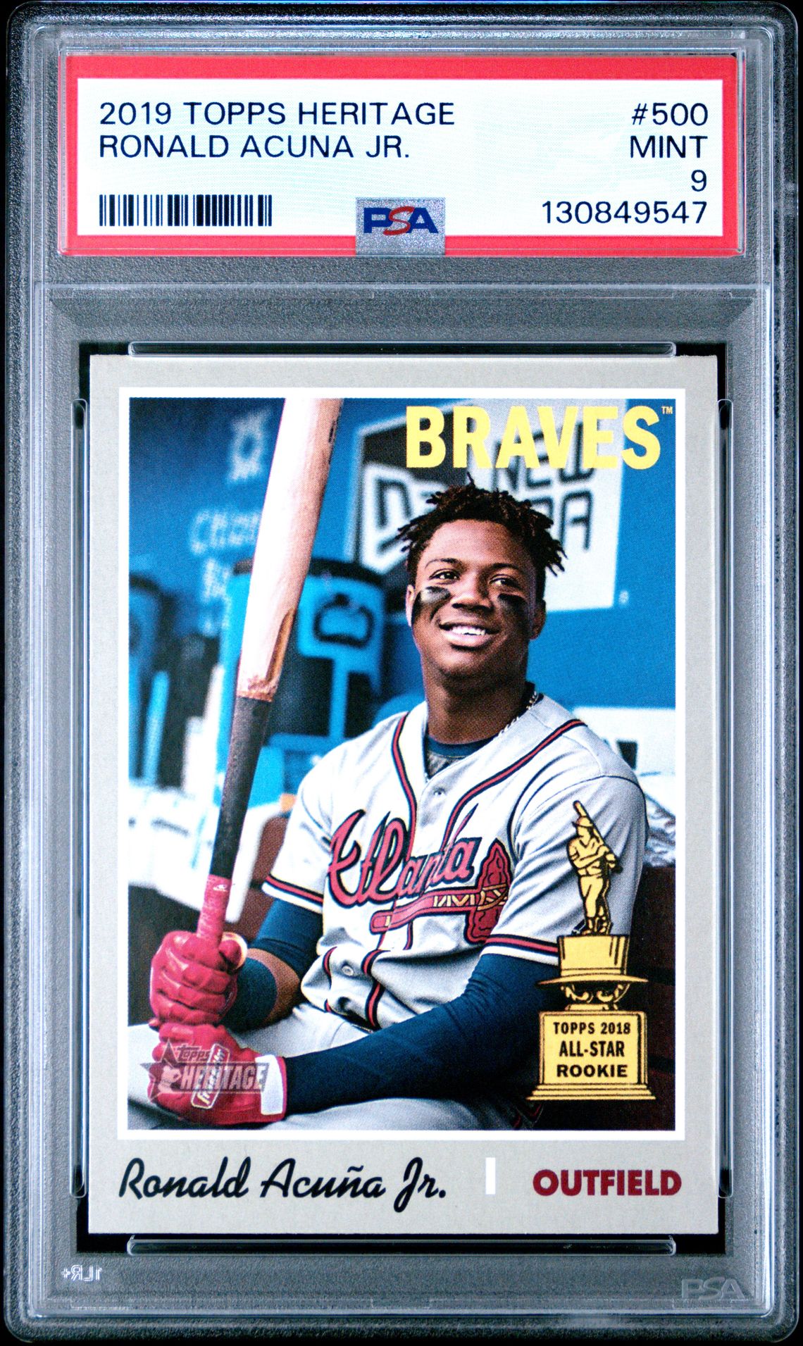 2019 Topps Heritage Ronald Acuna Jr. #500 Mint 9 front