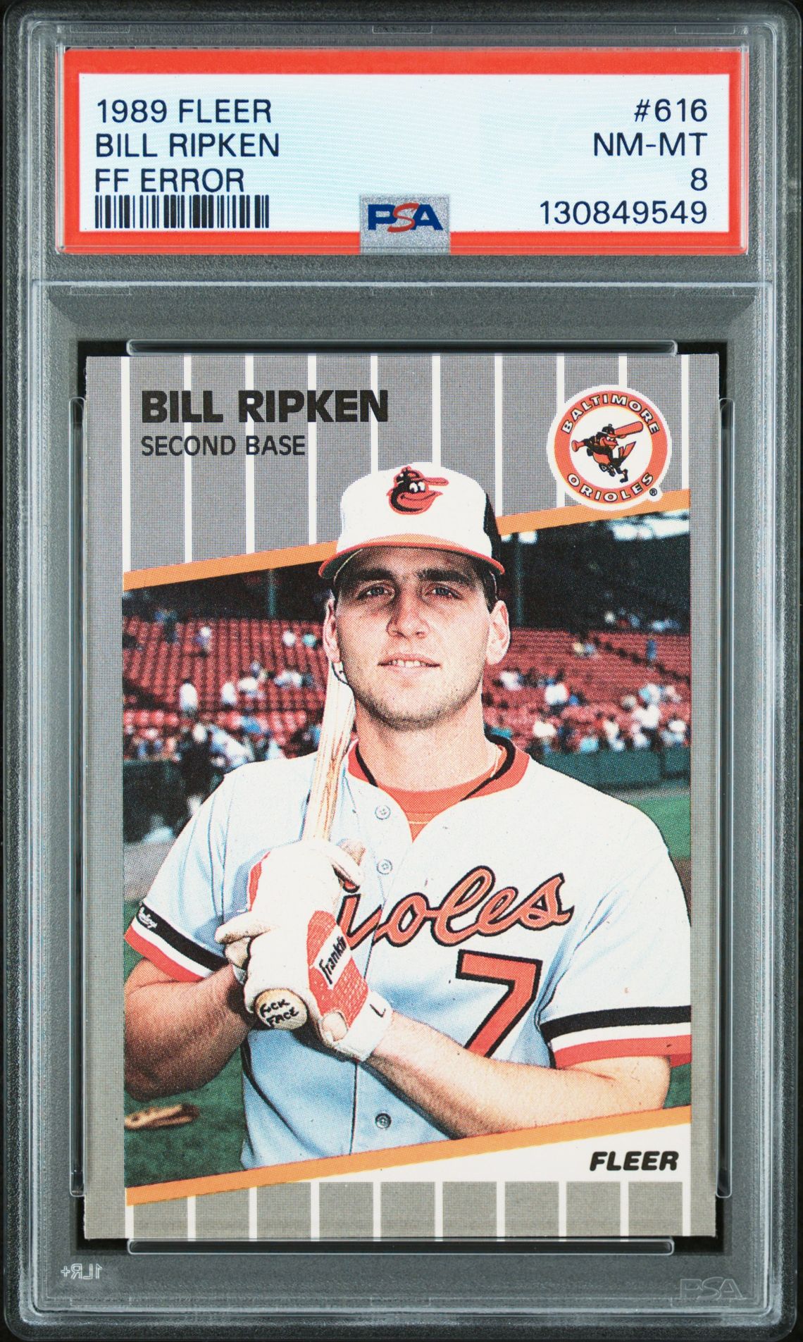 1989 Fleer Bill Ripken #616 (Ff Error) Nm-Mt 8 front