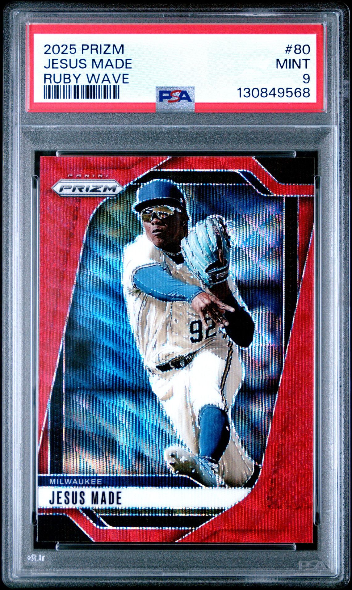 2025 Panini Prizm Jesus Made #80 (Ruby Wave) Mint 9 front